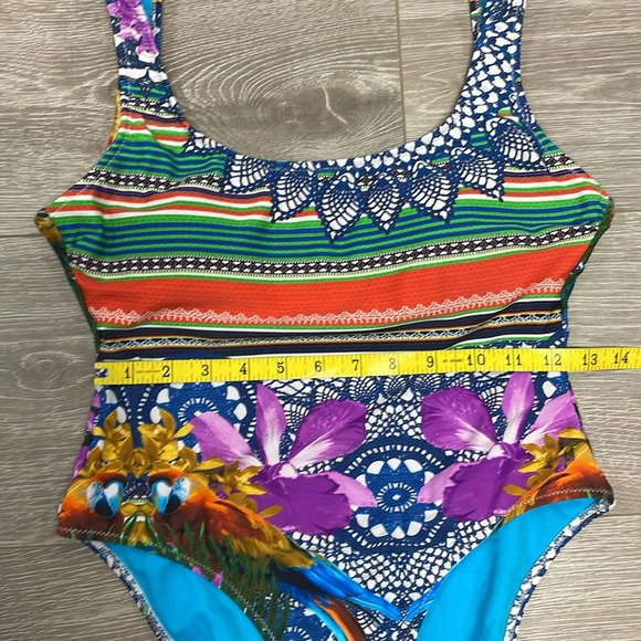 NWT TiniBikini One Piece Boho Floral Swimsuit Floral Mandala Parrot S - Picture 9 of 15